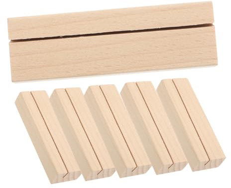 HOMOCONO 6-teilige Holzsockel Für Visitenkarten Bilderständer Aus Holz Ständer Für Schreibtischkarten Kartensockel