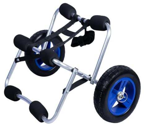 EvoNautic SUP Transportwagen – Für SUPs, Kajaks & Kanus – PU-Räder, Befestigungsriemen inkl. – 50 kg Tragkraft – Maße: 74x46x41 cm – Leicht, nur 3,9 kg – Perfekt für Wassersportler