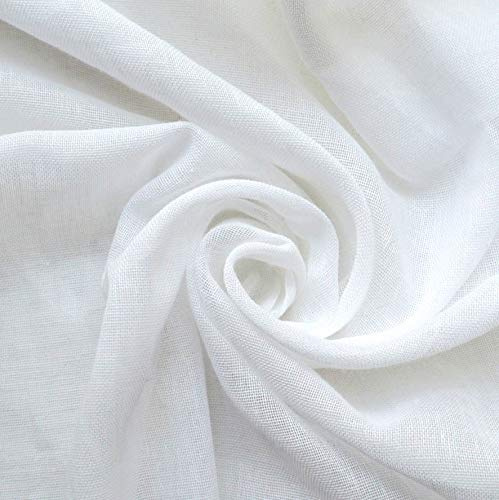 TFG natürlicher Musselin-Stoff, 100 % Baumwolle, Seihtuch, Meterware, Länge für Quilten, Kochen, Backen, Dekoration, Brautstickerei, Basteln, 100 cm breit (weiß, 1 m)