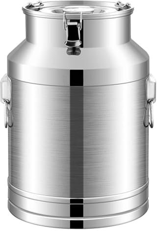 Stainless Steel Farm Milk Bucket with Silicone Seal Milk Transport Can Tote Jug for Commercial Kitchen (88L) Durable Milk Churn Canister