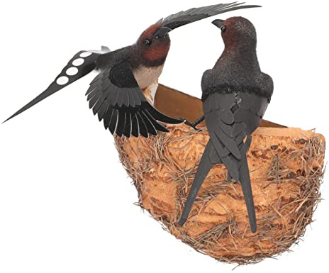 Milisten Vogelnest Ornament Schwalben Simulation Schwalbennest Dekoratives Vogelnest Für Hof