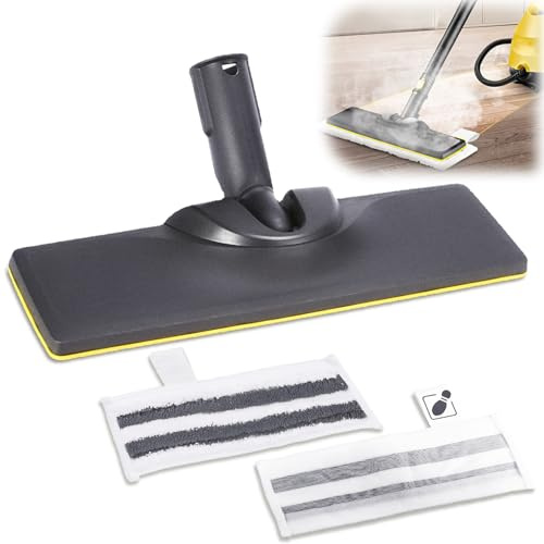 3 Stück Zubehör Bodendüsenset für Kärcher SC2 SC3 SC4 SC5, Ersatz Bodendüse für Kärcher Dampfreiniger, inkl 1 Bodendüse, 2 Mikrofaser-Bodentuch