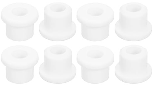 sourcing map 16Pcs Rubber Grommets 3/8(10mm) Drill Hole, 1/4(6mm) ID Hole Top Hat Grommet White Silicone Rubber Hole Plug Gasket for Wiring, Automotive