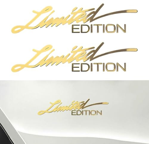 Flaconi 2PCS Car Badge 3D Metal Sticker, Sport Badge, Limited Edition Emblem, Suitable for All Cars and Trucks (Gold-2PCS)