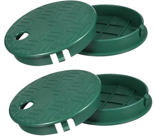Abaodam Coperchio per Valvola Irrigazione e Installazione Facile Protezione Completa Verde in Plastico 4 Pezzi Rotondo per Sistema di Irrigazione da Giardino