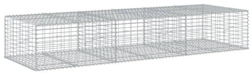 Panier de Gabion, Panier à Pierre Gabion Mur de Soutènement Clôture de Jardin avec couvercle 300x100x50 cm fer galvanisé