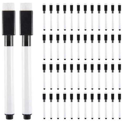 Vocdikficy 50 Penna VattenfäRg Whiteboard Marker Pennor Dry Erase WhiteBoard Penna med Eraser Magnetiska MarköRer Skriva VattenfäRg Penna