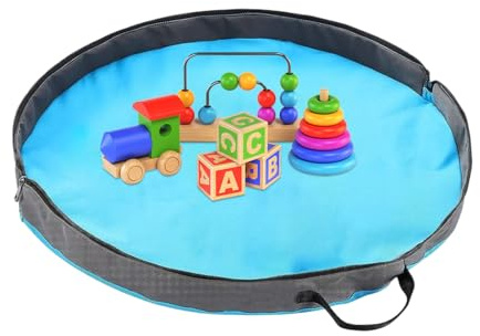 Saco de Juguetes - Organizador De Almacenamiento De Juguetes Alfombra De Juego Para Niños | Bolsas Grandes Redondas Con Asa Cesto Para Sala De Juegos Aula Dormitorio Sala De