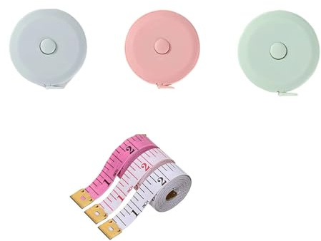 Lot de 6 rubans à mesurer miniatures portables avec tête en fer et règle de tailleur - Matériaux légers en polypropylène pour la confection de bricolage à la maison - Ruban de mesure transparent
