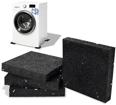 Leyrens 4 pièces de Machines à Laver Coussinets de sous, amortisseurs anti-vibrations, 9cmx9cmx1.5cm Coussinets en Caoutchouc, Réduit Bruit et Vibrations, pour Laveuse Réfrigérateur