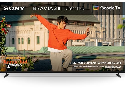 Sony BRAVIA 3II 65-Zoll-Fernseher, 4K-Smart-TV (Google TV), XR Prozessor mit KI-Technologie, 120-Hz-Fernseher mit Dolby Vision/Atmos, PS5-kompatibel, 65XR32M2, Modell 2026