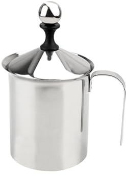 Milk Frothing Pitcher, Utensili da cucina manuali for schiumatore for caffè in schiuma a doppia maglia in acciaio inossidabile 400 / 800ML(400ML)