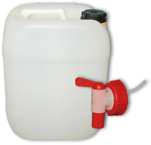 Wilai GmbH Bidón de Polietileno/Jerrycan 20 L Natural + 1 Grifo Aeroflow DIN61 (22002+22010)