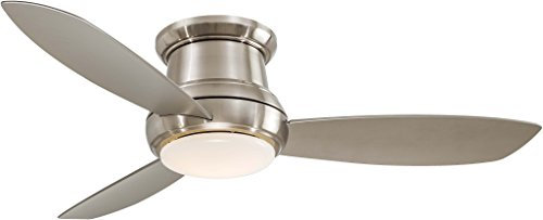 MINKA-AIRE F519L-BN Concept II 52 3-Blade LED Ceiling Fan in Brushed Nickel Finish with Silver Blades with White Opal Glass