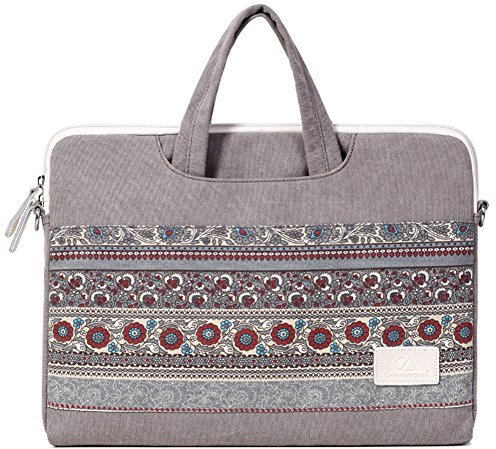 15 Pollici Tablet Custodia Universale Borsa Borsetta con Manici per Notebook Macbook Mac Air/Pro/Retina Grigio Chiaro
