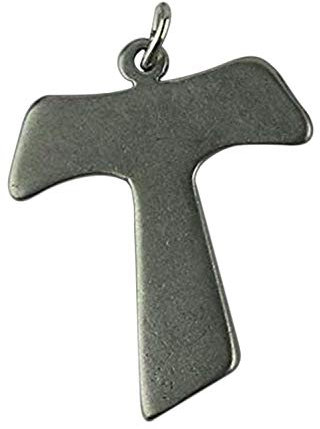 Eurofusioni Croce Tau placcato argento. Ciondolo ideale per collane, bracciali e Bomboniere fai da te. Matrimonio, cresima, comunione e Battesimo/Nascita bambino e bambina - Charm h 3 cm - 10 pezzi