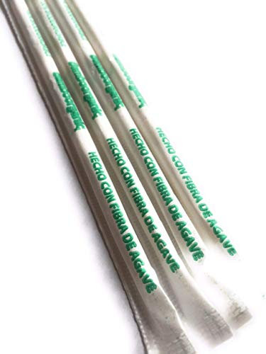 Bamboorganic 50 Pack Agave Fiber Straws - Eco-Friendly, Approved Bio Preferred, Alternative to Plastic & Paper Straws, Plant Based