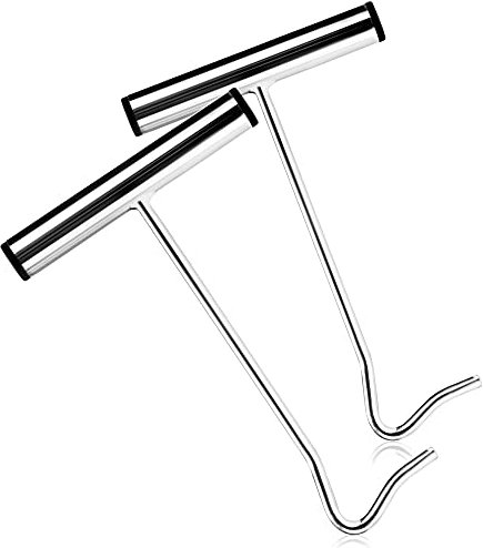 com-four® 2X Heringzieher aus Edelstahl - Hakenzieher zum einfachen Entfernen von Heringen und Haken - Zeltzubehör für Camping und Outdoor (Edelstahl - 2 Stück)