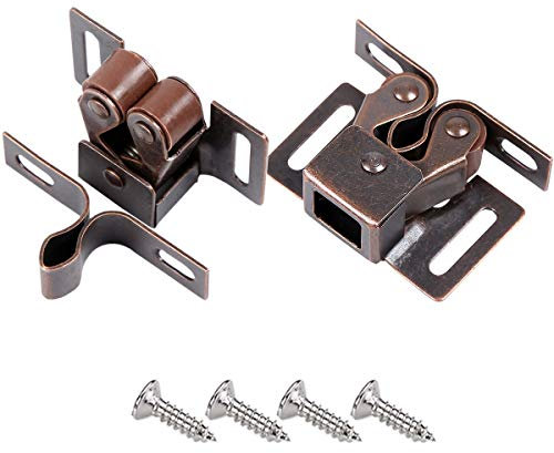 Derbway Packung mit 10 Stück Doppel-Rollenschnäpper, Schrank Schranktür Roller Catch-Bronze
