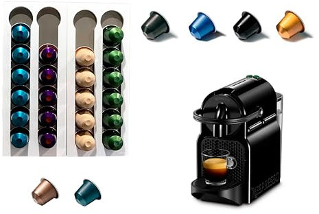 COVERBAGBCN - Set de 2 Dispensadores Portacápsulas Café 24 Unidades | Compatible con Nespresso | Soporte Cápsulas de Metacrilato | Instalación Versátil para Almacenaje Cápsulas Café (Blanco)