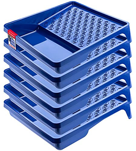 KADAX Vaschetta per verniciatura, ciotola in plastica, ciotola per pittura con impugnatura pratica, grande ciotola per vernice, accessorio leggero, vaschetta per pittura (6, blu)