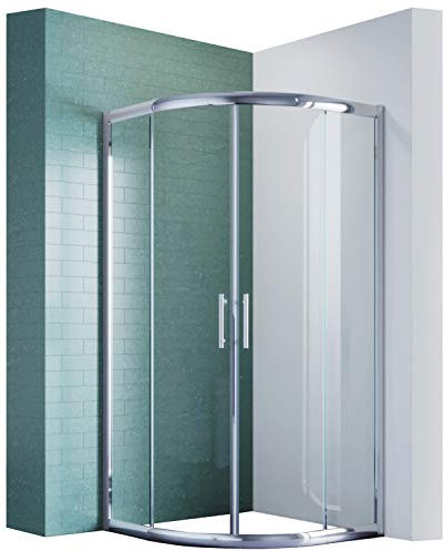 SONNI Duschkabine Rund 80x80 cm Viertelkreis Schiebetür Runddusche duschkabine rollen U form eckeinstieg Duschabtrennung
