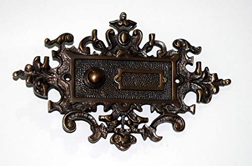 Graf von Gerlitzen Grafgriffe Antik Messing Tür Klingel 1 Türklingel Klingelschild Klingelplatte Gründerzeit K126A