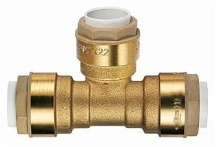 Té égal pour raccord cuivre à clipser diamètre 14 mm, PUSH IT