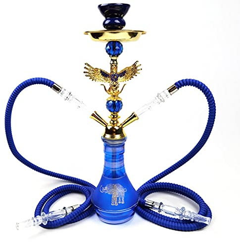chicha Ensemble de Narguilé Pipe a Eau Shisha Tuyau Double de Par 2 Personnes Cased Fumer Équipement Chicha Narguilé pour Bar Nightclub Party