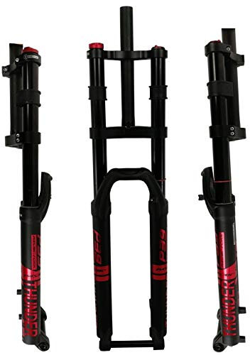 QHY Radsport Gabeln Mountainbike-Gabel Downhill-Federgabel 27,5 29 Zoll Fahrradluftgabel 32 MTB DH 1-1/8 Gerader Gabelschaft 160mm Federweg 15mm Steckachse Manuelle Sperrung Fahrradgabel