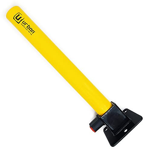 URBAN UR630 Folding Parking Pole with Lock, Security Parking Lot Bollard Post, More Visible, Anchored Parking Barrier Post, Bolts Included, Driveway Security Garage Post, Car Stopper Spot Barrier 