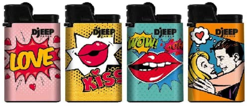 Djeep Amore Love Series Lot de 4 briquets