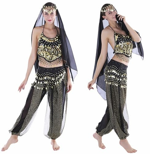 Seawhisper Bauchtänzerin Kostüm Damen Schwarz Karneval Kostüme Bauchtanz Kostüm Damen