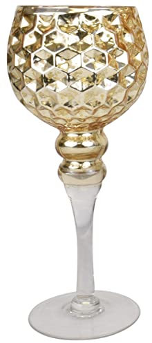 CHICCIE Windlicht Kelch Wabenoptik champanger 30x13x13cm - Kerzenständer Deko