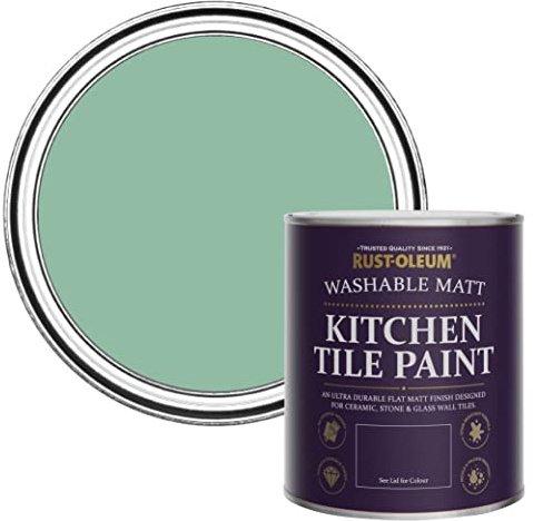 Rust-Oleum Green water resistant Kitchen Tile Paint in Matt Finish - Wanderlust 750ml