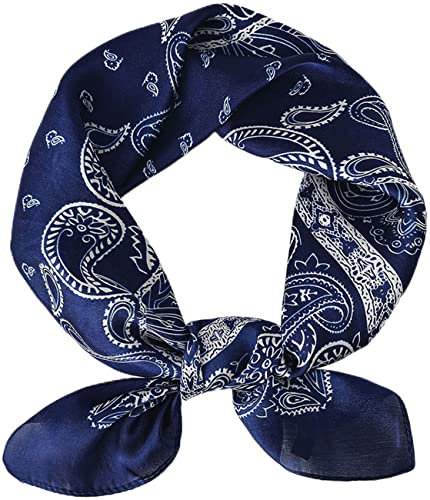 MAIRY Seidenschal Damen Elegante Seidentuch Haare Seidentuch Halstuch Damen Satintuch Halstuch Bandana Tuch Kopftücher Taschentuch Ansatz Scarf 70 x 70cm M070002
