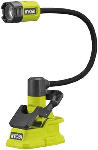 RYOBI RLCF18-0 - Lámpara de pinza con cuerpo flexible (18 V, 400 lúmenes, cuerpo flexible, 40 cm, 2 modos)