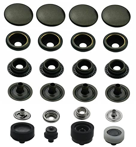 Ringfeder Druckknöpfe + passendes ISTA TOOLS Werkzeug kompatibel mit Prym Vario-Zange, Snaps Buttons Metallknöpfe rostfreie Knöpfe Ringfederverschluss (20 Stück - 12,5 mm)