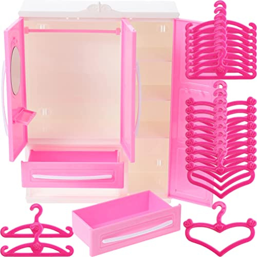 Toyvian Casa Delle Bambole Mini Armadio Grucce Per Bambole Armadio Per Casa Delle Bambole Mobili Per Bambole Espositore Per Bambole Bambola Rosa Mobili Per Bambole