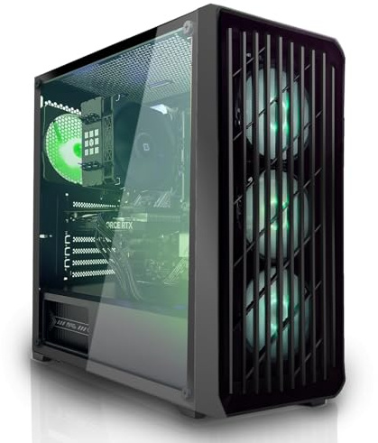 SYSTEMTREFF Gaming PC Intel Core i5-12400F 6x4.4GHz | Nvidia RTX 5060 8GB DX12 | 1TB M.2 NVMe | 32GB DDR4 RAM | Windows 11 | WLAN Desktop Computer Rechner für Gamer, Zocker & Streamer