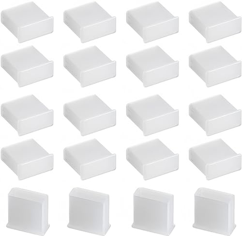 Boxonly 20Pcs White PE USB 2.0 Anti-Dust Stopper Cap Cover for Charging & Data Cable