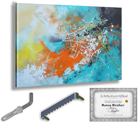 Monica Mirafiori I 100% HANDGEMALT I Gemälde Gemini 90x60cm | Gemälde Handgemalt | Acrylgemälde | Sehr Großes Acrylbild I Moderne Kunst I Kunstbilder