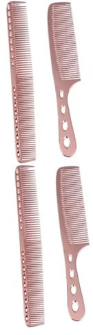 Angoily 4pièces Peignes Acier Antistatique Peigne Fin Et Grand Pour Coiffure Et Organisation De Cheveux Rose