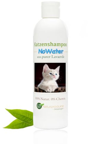 Katzenshampoo NoWater | Bio | sanfte Pflege ohne Ausspülen, Chemie & Seife | für wasserscheue und empfindliche Katzen | mit Lavaerde 250 ml