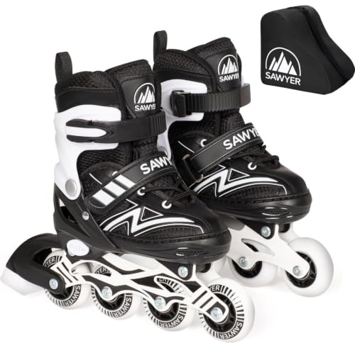 Sawyer Bikes - Patines en Línea Ajustables - Tallas 27 a 38 (Negro, L (35-38))