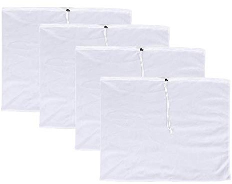 Rordigo 4 Pack Brew Bags -Reusable Mesh Bag for Fruit Cider Grape Wine Press Drawstring Straining Brew in a Bag 38X42cm