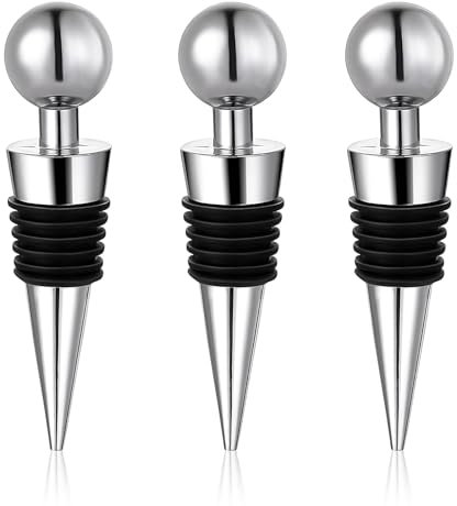 HRLORK 3 Pack Wine Bottle Stoppers Reusable Bottle Saver Pourer Sealer for Wine Champagne Spirits Beer and so on