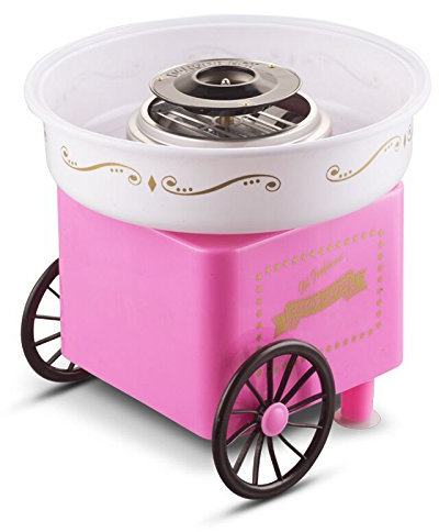 zuckerwattemaschinen, Retro-Mini, klein und leicht, Leistung: 500 W, leicht zu reinigen, Material ist PP, Größe: 30 x 30 x 25 cm (Rosa)