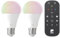 EGLO connect.z 2er Set Smart Home LED Leuchtmittel E27, A60, ZigBee, App und Sprachsteuerung Alexa, mit Fernbedienung, dimmbar, warmweiß-kaltweiß, RGB, 9 Watt, Glühbirne opal weiß