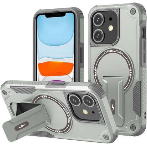 DIMIYER Panzerhülle für iPhone 11 Hülle mit Ständer, Heavy Duty Schutzhülle für iPhone 11 Hülle, Ganzkörper Militärischer Robust Stoßfest Handyhülle für iPhone 11 Case, 6,1 Zoll
